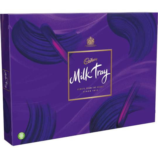 Buy Cadbury Milk Tray Chocolate Box 530g from cadbury The Cadbury Milk Tray Chocolate Box 530g, the biggest box of Cadbury Milk Tray and the most popular box of chocolates from Cadbury, the biggest box of Cadbury Milk Tray.