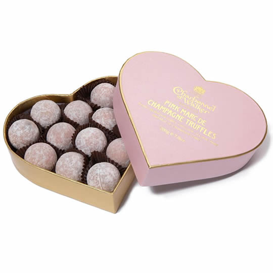 Buy Charbonnel et Walker Pink Marc de Champagne Truffles Heart Shaped Chocolate Box 200g from choctrade Charbonnel et Walker Pink Marc de Champagne Truffles Heart Shaped Chocolate Box 200g