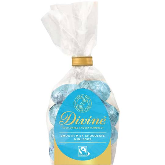 Buy Divine Seriously Smooth Milk Chocolate Mini Eggs from ethicalsuperstore Divine Seriously Smooth Milk Chocolate Mini Eggs